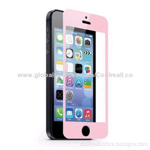Colorful tempered glass screen protector for iPhone 4, high clarity, anti-crash